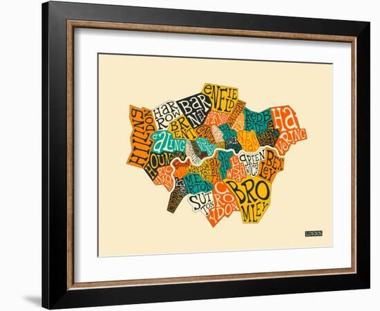 London Boroughs-Jazzberry Blue-Framed Art Print