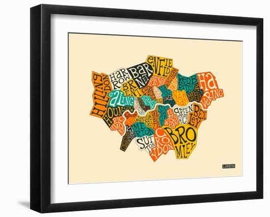 London Boroughs-Jazzberry Blue-Framed Art Print