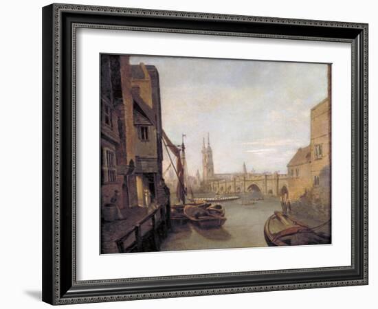 London Bridge from Pepper Alley Stairs, 1788-William Marlow-Framed Giclee Print