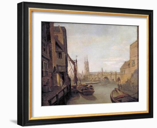 London Bridge from Pepper Alley Stairs, 1788-William Marlow-Framed Giclee Print