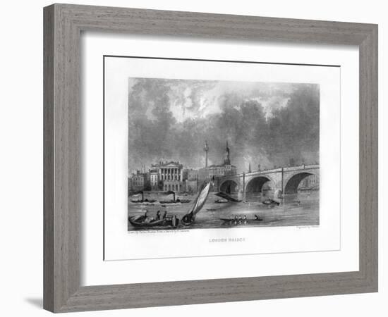 London Bridge, London, 19th Century-J Woods-Framed Giclee Print