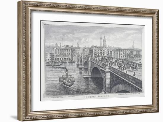 London Bridge, London, C1850-D Taylor & Co-Framed Giclee Print