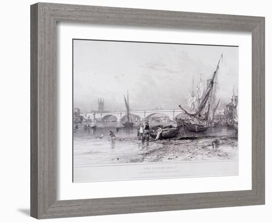 London Bridge (Old and New), London, 1833-Edward William Cooke-Framed Giclee Print