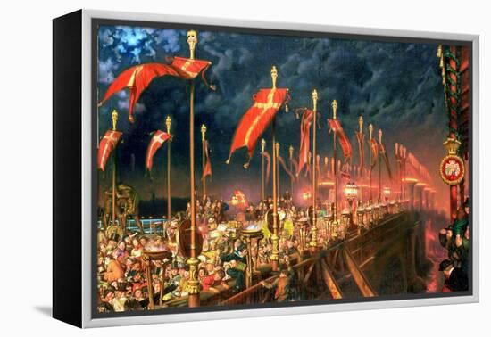 London Bridge on the Night of the Marriage of the Prince and Princess of Wales, 1863-6-William Holman Hunt-Framed Premier Image Canvas