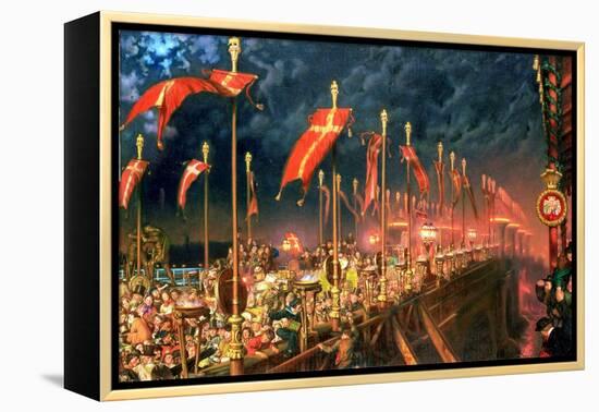 London Bridge on the Night of the Marriage of the Prince and Princess of Wales, 1863-6-William Holman Hunt-Framed Premier Image Canvas