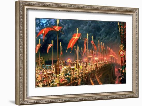 London Bridge on the Night of the Marriage of the Prince and Princess of Wales, 1863-6-William Holman Hunt-Framed Giclee Print