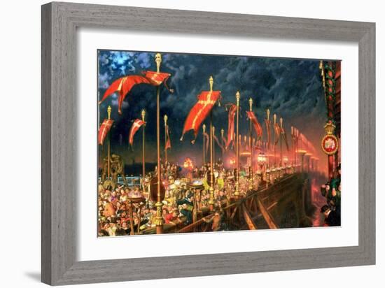 London Bridge on the Night of the Marriage of the Prince and Princess of Wales, 1863-6-William Holman Hunt-Framed Giclee Print