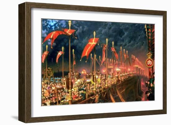 London Bridge on the Night of the Marriage of the Prince and Princess of Wales, 1863-6-William Holman Hunt-Framed Giclee Print