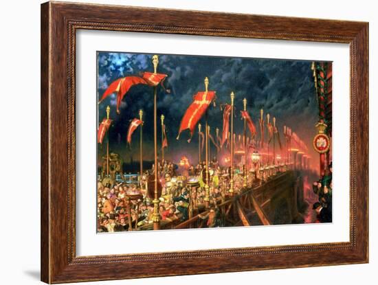 London Bridge on the Night of the Marriage of the Prince and Princess of Wales, 1863-6-William Holman Hunt-Framed Giclee Print