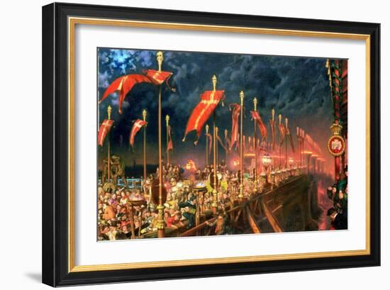 London Bridge on the Night of the Marriage of the Prince and Princess of Wales, 1863-6-William Holman Hunt-Framed Giclee Print