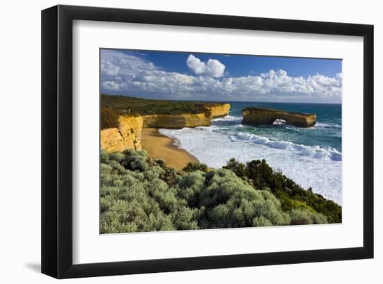 London Bridge, Port Campbell National park, Great Ocean Road, Victoria, Australia-null-Framed Art Print