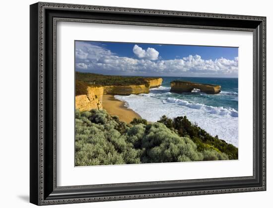 London Bridge, Port Campbell National park, Great Ocean Road, Victoria, Australia-null-Framed Art Print