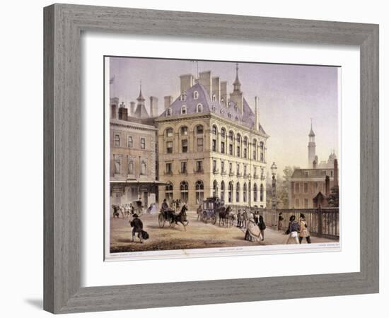 London Bridge Station, Bermondsey, London, C1860-Robert Dudley-Framed Giclee Print