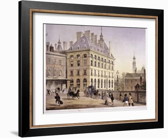 London Bridge Station, Bermondsey, London, C1860-Robert Dudley-Framed Giclee Print