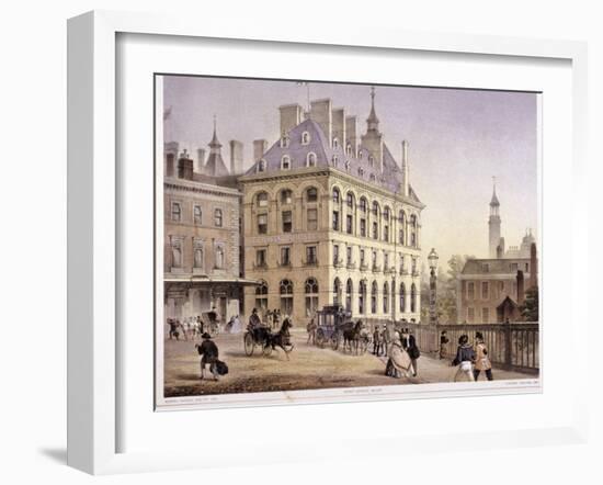 London Bridge Station, Bermondsey, London, C1860-Robert Dudley-Framed Giclee Print