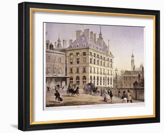London Bridge Station, Bermondsey, London, C1860-Robert Dudley-Framed Giclee Print