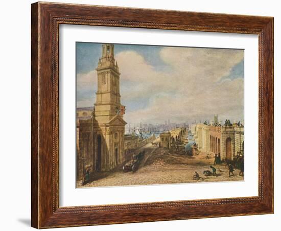 'London Bridges Old and New, 1831', (1920)-George Scharf-Framed Giclee Print