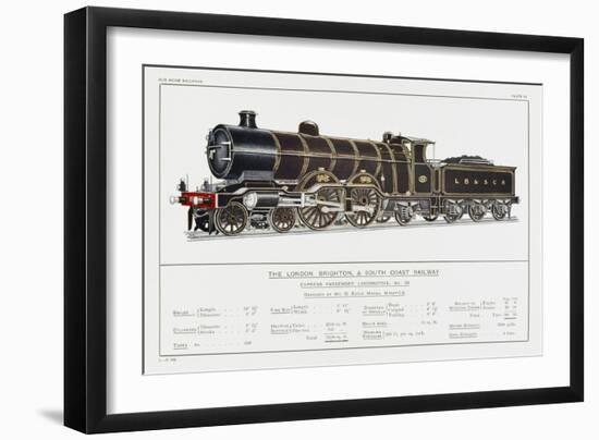 London Brighton and South Coast Railway Loco No 38-W.j. Stokoe-Framed Art Print