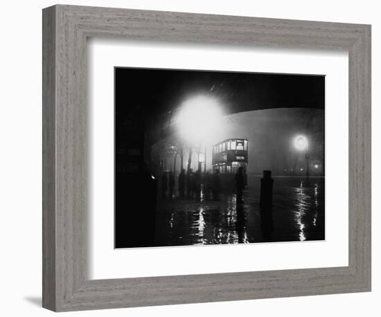 London Bus in Fog-null-Framed Photographic Print