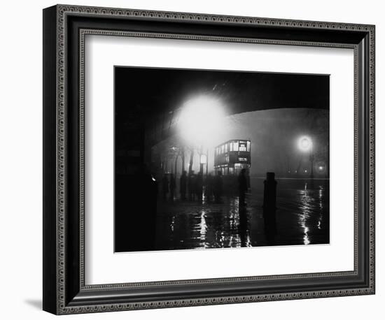 London Bus in Fog-null-Framed Photographic Print