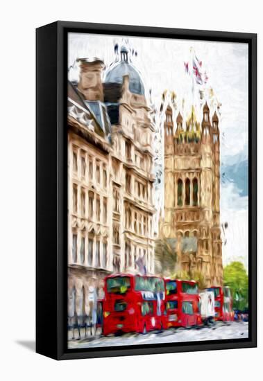 London Bus - In the Style of Oil Painting-Philippe Hugonnard-Framed Premier Image Canvas