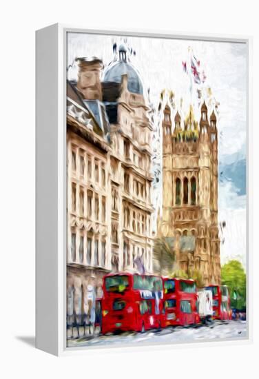 London Bus - In the Style of Oil Painting-Philippe Hugonnard-Framed Premier Image Canvas