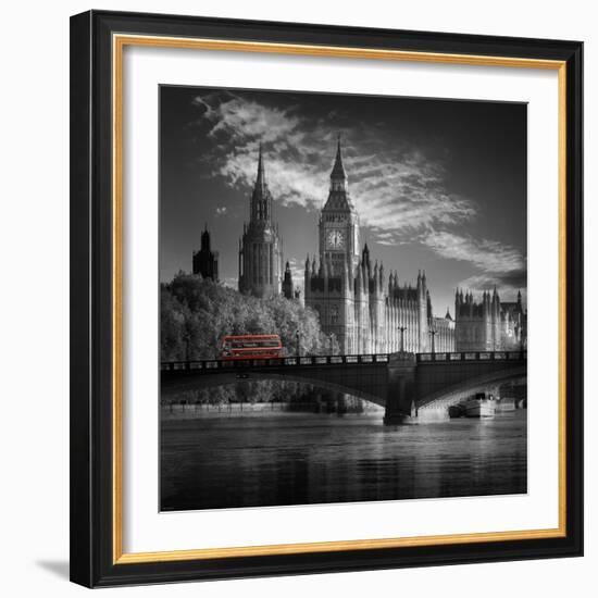 London Bus IV-Jurek Nems-Framed Art Print