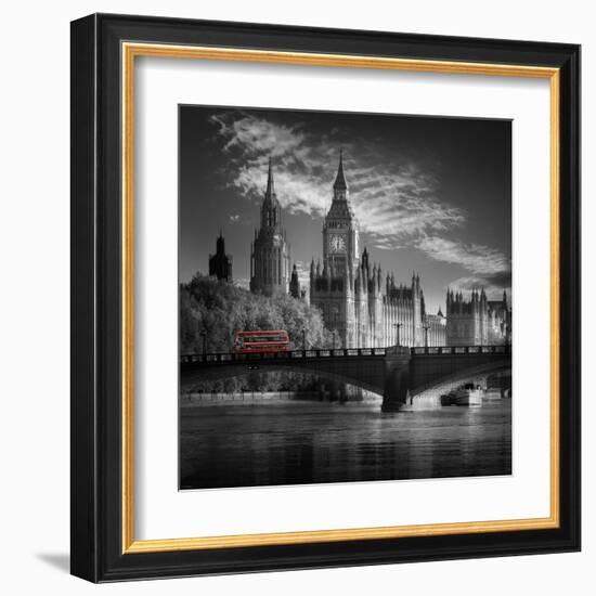 London Bus IV-Jurek Nems-Framed Art Print