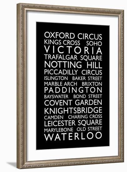 London Bus Roll (Bus Blind)-Michael Tompsett-Framed Art Print