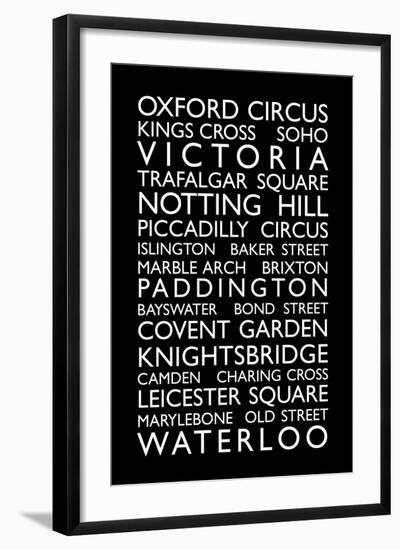 London Bus Roll (Bus Blind)-Michael Tompsett-Framed Art Print