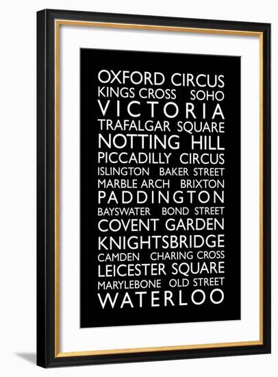 London Bus Roll (Bus Blind)-Michael Tompsett-Framed Art Print