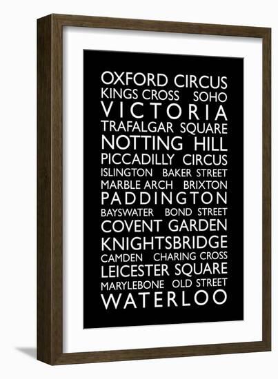 London Bus Roll (Bus Blind)-Michael Tompsett-Framed Premium Giclee Print