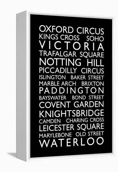 London Bus Roll (Bus Blind)-Michael Tompsett-Framed Stretched Canvas