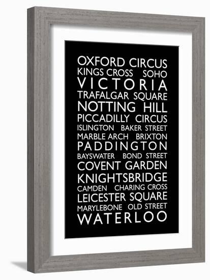 London Bus Roll (Bus Blind)-Michael Tompsett-Framed Art Print