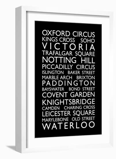 London Bus Roll (Bus Blind)-Michael Tompsett-Framed Art Print