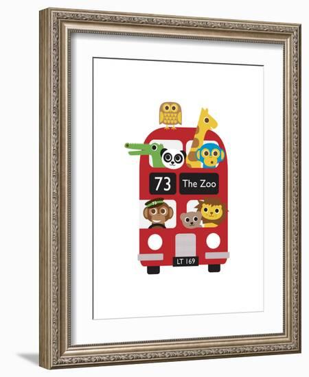 London Bus Zoo-Dicky Bird-Framed Giclee Print