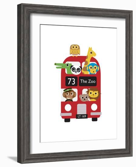 London Bus Zoo-Dicky Bird-Framed Giclee Print