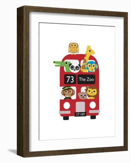 London Bus Zoo-Dicky Bird-Framed Giclee Print