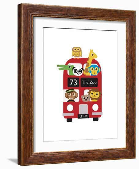 London Bus Zoo-Dicky Bird-Framed Giclee Print