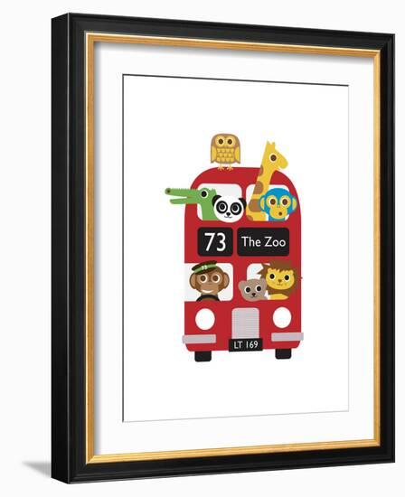 London Bus Zoo-Dicky Bird-Framed Giclee Print