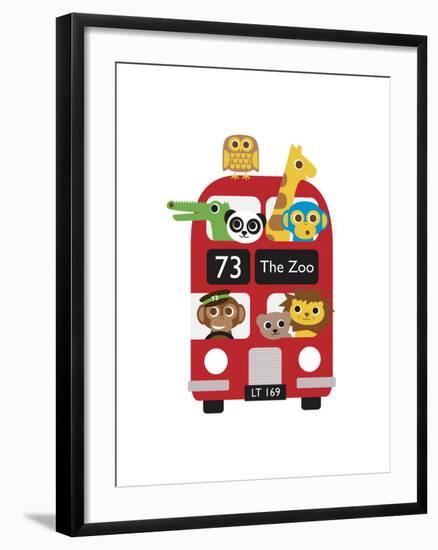 London Bus Zoo-Dicky Bird-Framed Giclee Print