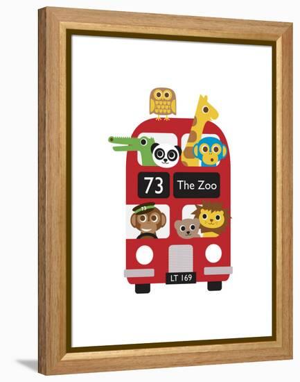 London Bus Zoo-Dicky Bird-Framed Stretched Canvas