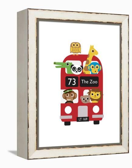 London Bus Zoo-Dicky Bird-Framed Stretched Canvas