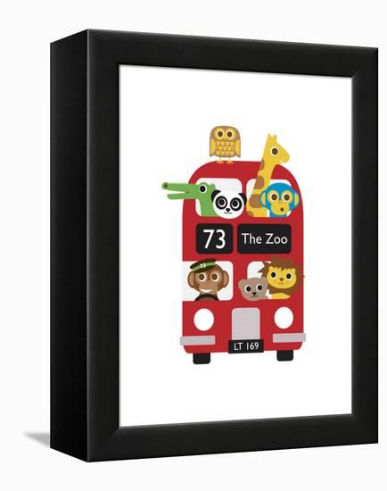 London Bus Zoo-Dicky Bird-Framed Stretched Canvas