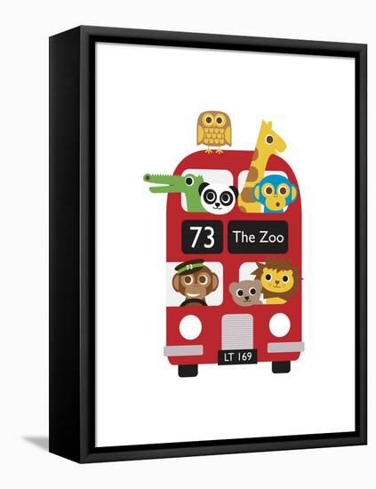 London Bus Zoo-Dicky Bird-Framed Stretched Canvas