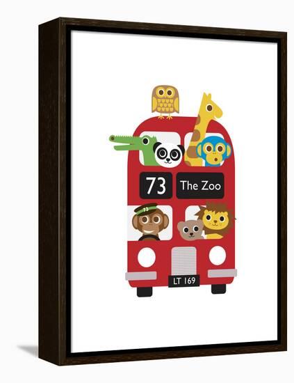 London Bus Zoo-Dicky Bird-Framed Stretched Canvas