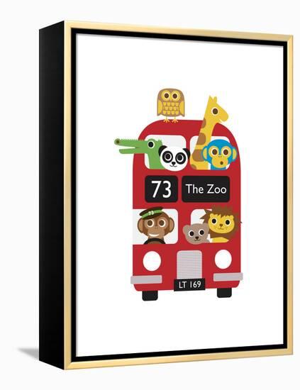 London Bus Zoo-Dicky Bird-Framed Stretched Canvas