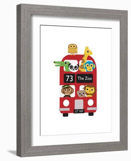 London Bus Zoo-Dicky Bird-Framed Art Print