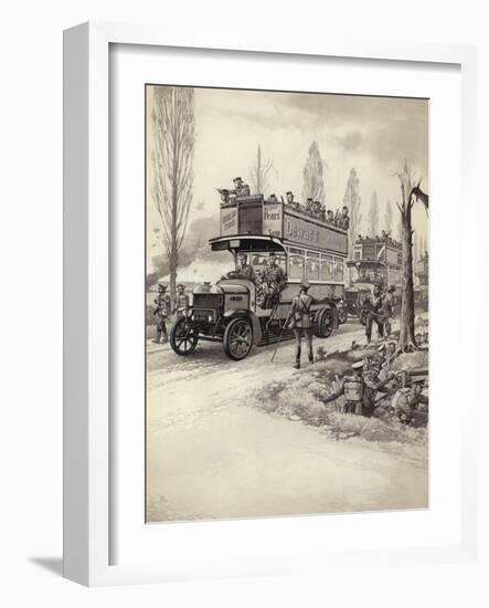 London Buses Used to Take Troops to the Front During Wwi-Pat Nicolle-Framed Giclee Print