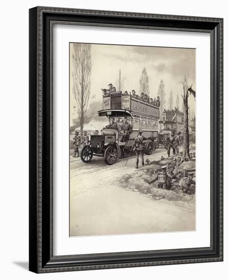 London Buses Used to Take Troops to the Front During Wwi-Pat Nicolle-Framed Giclee Print